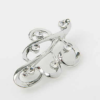 Полые листьев Rhinestone инкрустированные Броши (Random Color)