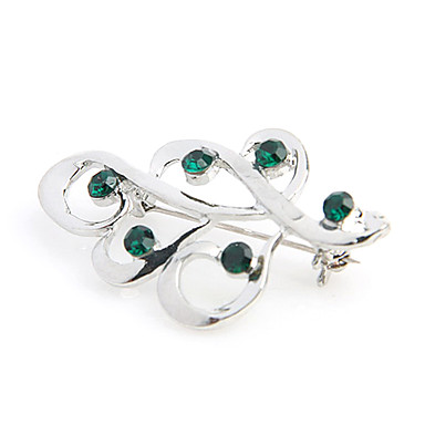 Полые листьев Rhinestone инкрустированные Броши (Random Color)