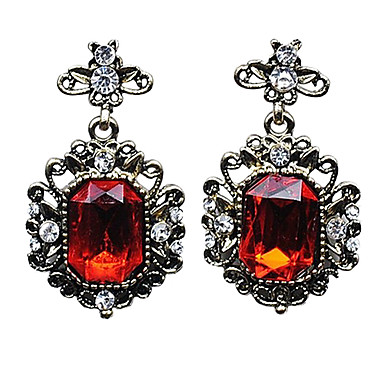 Урожай бронзового сплава серьги стержня (синий, зеленый, красный) (1 пара)