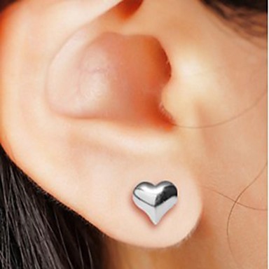 Классический женский Серебряный Diand Стад Серьги (1 пара)