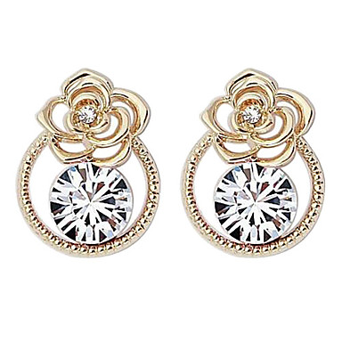 Импорт Кристалл полым из роз Pattern Серьги (разных цветов)