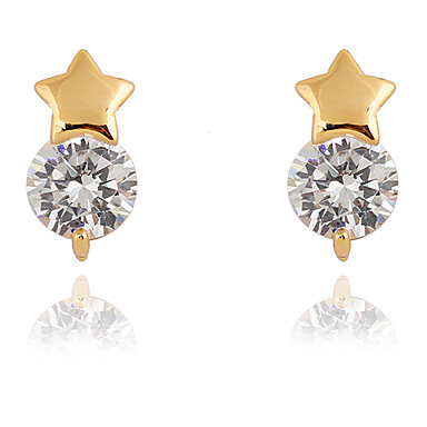 Позолоченные бронзовые серьги Циркон Стад ERZ0143