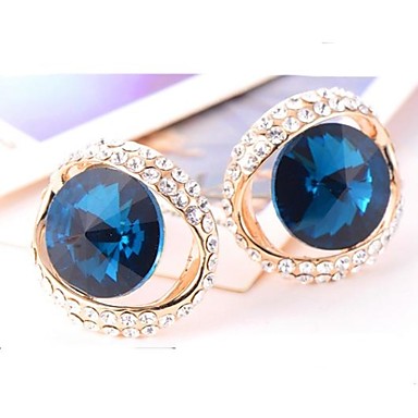 Классический Blue Циркон Кристалл серьги стержня