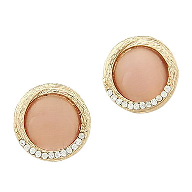 Позолоченный сплав Циркон Opal Круглый Pattern Серьги (разных цветов)