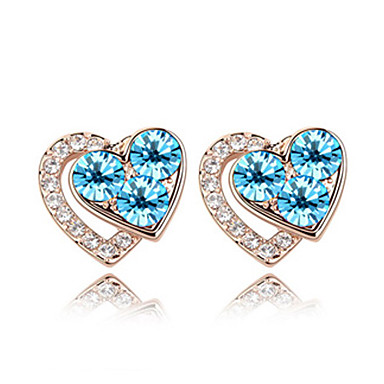 серьги в форме сердца Crystal Design сплава