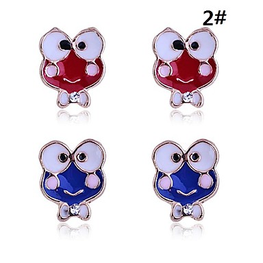 Позолоченные Frog Pattern Серьги (разных цветов, 2 пары)