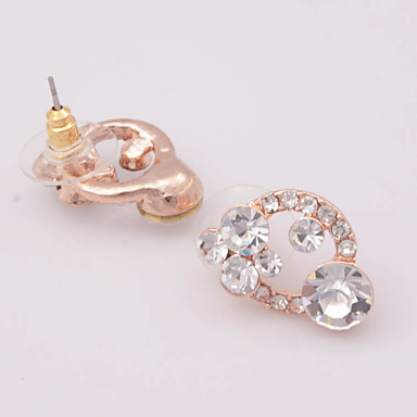 Роза Позолоченные серьги Сплав Rhinestone
