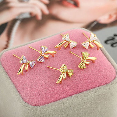 Позолоченные бронзовые серьги Циркон Стад ERZ0230