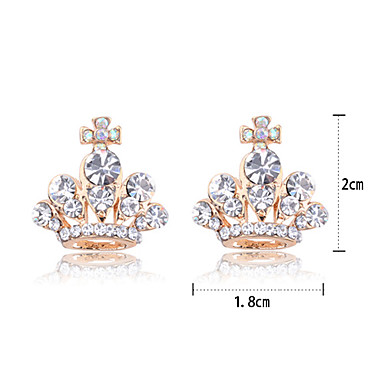 Позолоченные Crown серьги Циркон сплава
