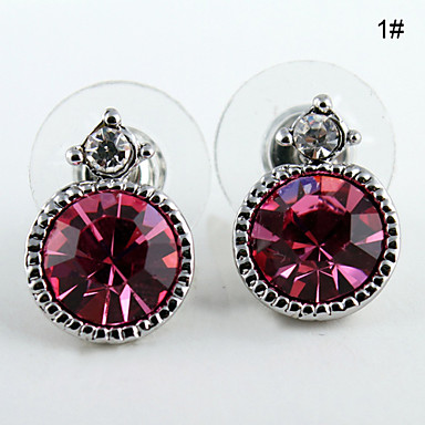 Австрийский Crystal Button Pattern Серьги (разных цветов)