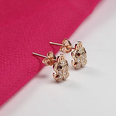 Классический женский Серебряный Diand Стад Серьги (1 пара)