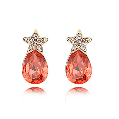 Rhinestone звезды Слеза Кристалл выпадения 18K позолоченный Серьги