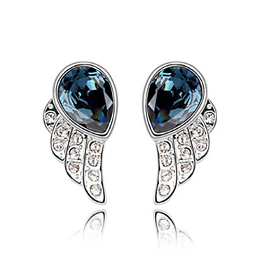 Кристалл Амур Rhinestone крыла Платиновый покрытием Серьги