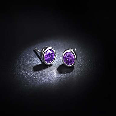 Классический женский Серебряный Diand Стад Серьги (1 пара)