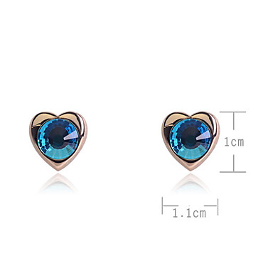 Имитация родия Heart Shape Сплав Серьги