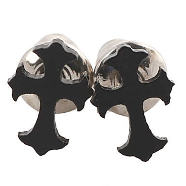 Классический Креста черный сплав серьги стержня (1 пара)