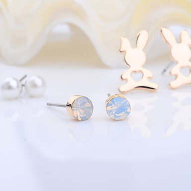 Жемчуг Циркон И Кролик, серьги Set (3 пары)
