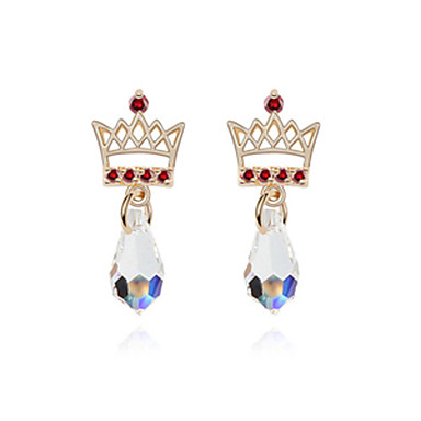 Мода полые Crown формы с Кристалл серьга 18K позолоченный Серьги