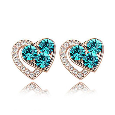 серьги в форме сердца Crystal Design сплава