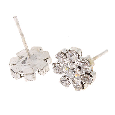 Серебряный Rhinestone Цветочный покрытием Серьги Стад