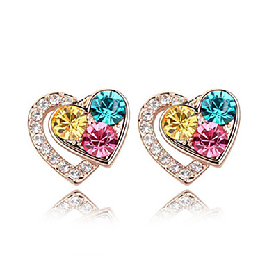 серьги в форме сердца Crystal Design сплава