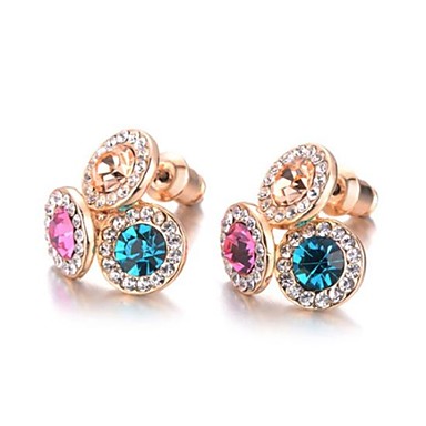 Классический многоцветный Rhinestone сплава серьги стержня