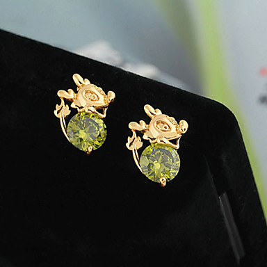 Позолоченные бронзовые серьги Циркон Стад ERZ0198