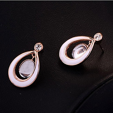 Европейские (овал) Золотые серьги стержня сплава (белый, черный) (1 пара)