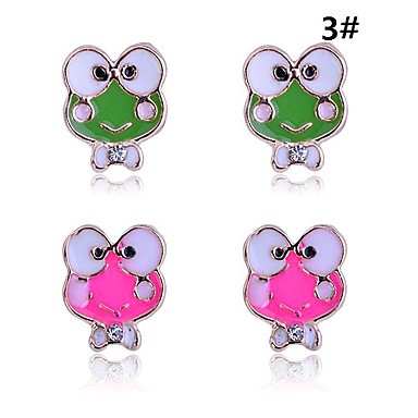 Позолоченные Frog Pattern Серьги (разных цветов, 2 пары)