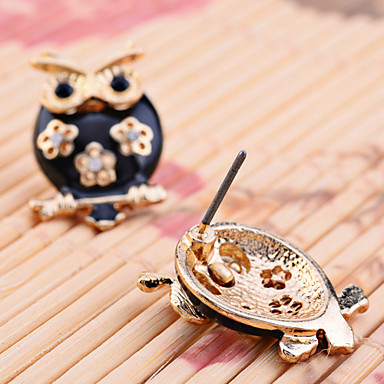 Lureme Vintage эмали сплава серьги Совы