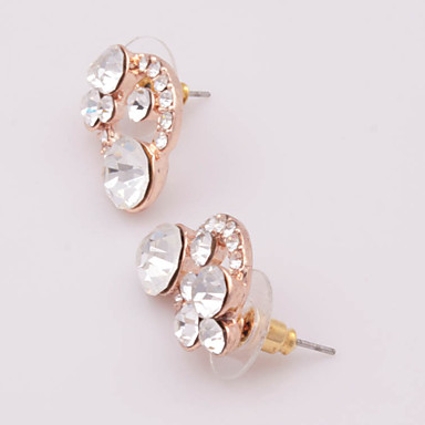 Роза Позолоченные серьги Сплав Rhinestone