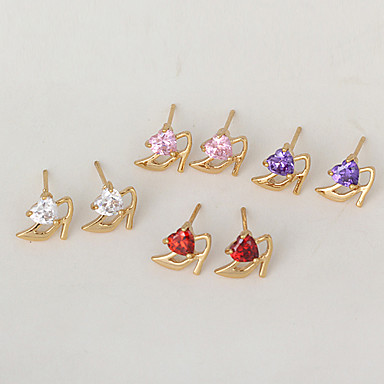 Позолоченные бронзовые серьги Циркон Стад ERZ0113