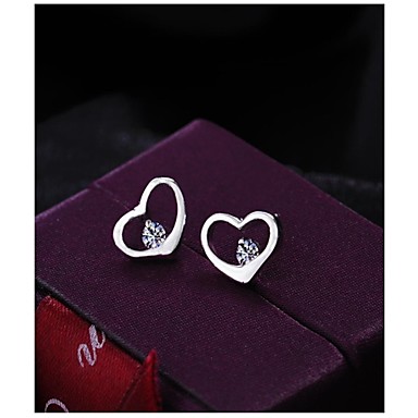 Классический женский Серебряный Diand Стад Серьги (1 пара)