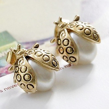 Элегантный жемчужина Coccinella коровки серьга