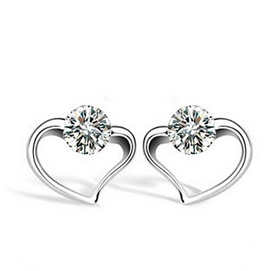 подарок для подруги сладкого (ясно, горный хрусталь с пронзили сердце) посеребренными серьги стержня (1 пара)