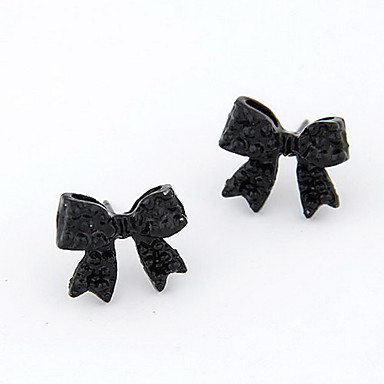 Пластиковые серьги Bowknot Black Pattern