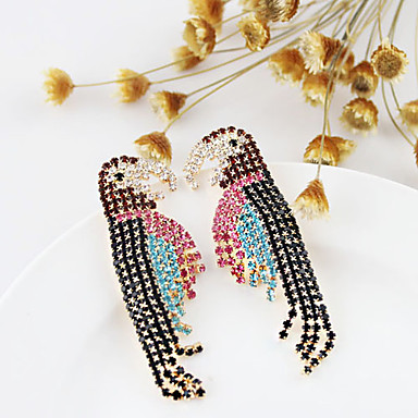 Серьги Rhinestone Parrot