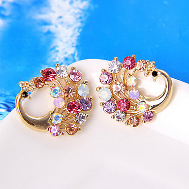 Элегантная дама темперамента Rhinestone серьги с бриллиантами шпильки женщины павлина E830