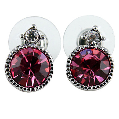 Австрийский Crystal Button Pattern Серьги (разных цветов)