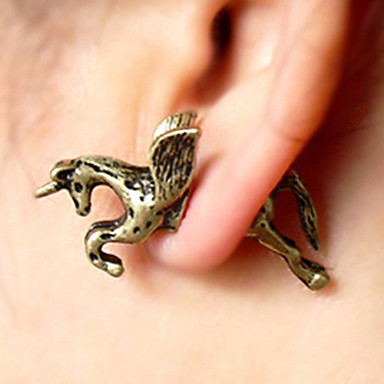 3D Unicorn Pegasus Flying Horse тумака уха серьга