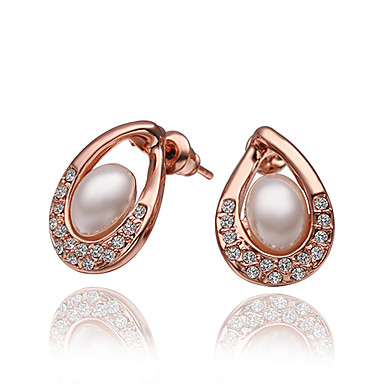 Имитация Pearl 18K позолоченные серьги