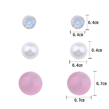 Глаз Циркон Pearl кошек серьги Set (3 пары)