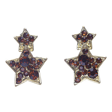 Двойная звезда чешского камни Серьги (Random Color)