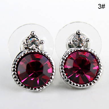 Австрийский Crystal Button Pattern Серьги (разных цветов)