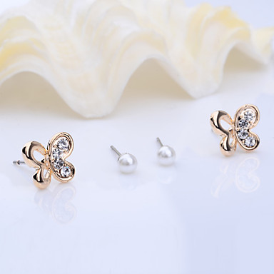 Форме бабочки сплав Циркон Серьги Set (2 пары)