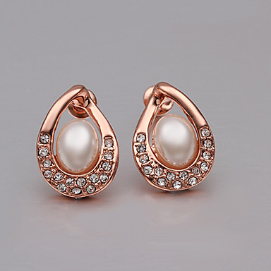 Имитация Pearl 18K позолоченные серьги