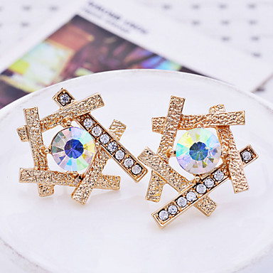 Lureme Европа Стиль Мода Сияющий Алмаз Неравномерность серьги стержня
