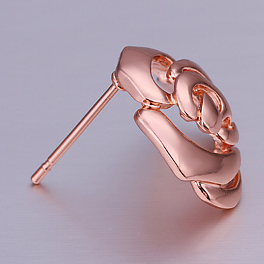 Покрытием из розового золота Подлинная Золотой Зеленый оловянного сплава серьги Lkn18Krgpe267