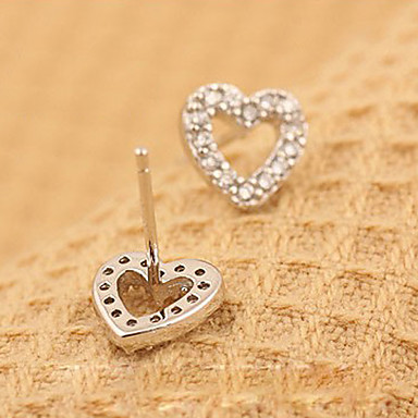 Изысканный полые серебряные серьги сердца