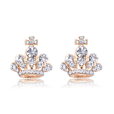 Позолоченные Crown серьги Циркон сплава